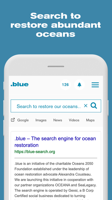 .blue Search Screenshot