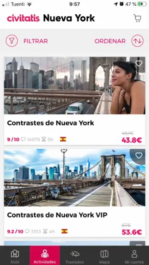 Captura de pantalla de Guía Nueva York Civitatis.com en iPhone 3