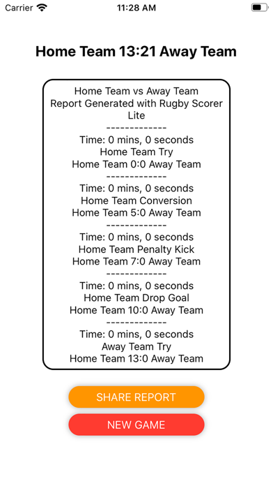 Screenshot #2 pour Rugby Scorer Lite