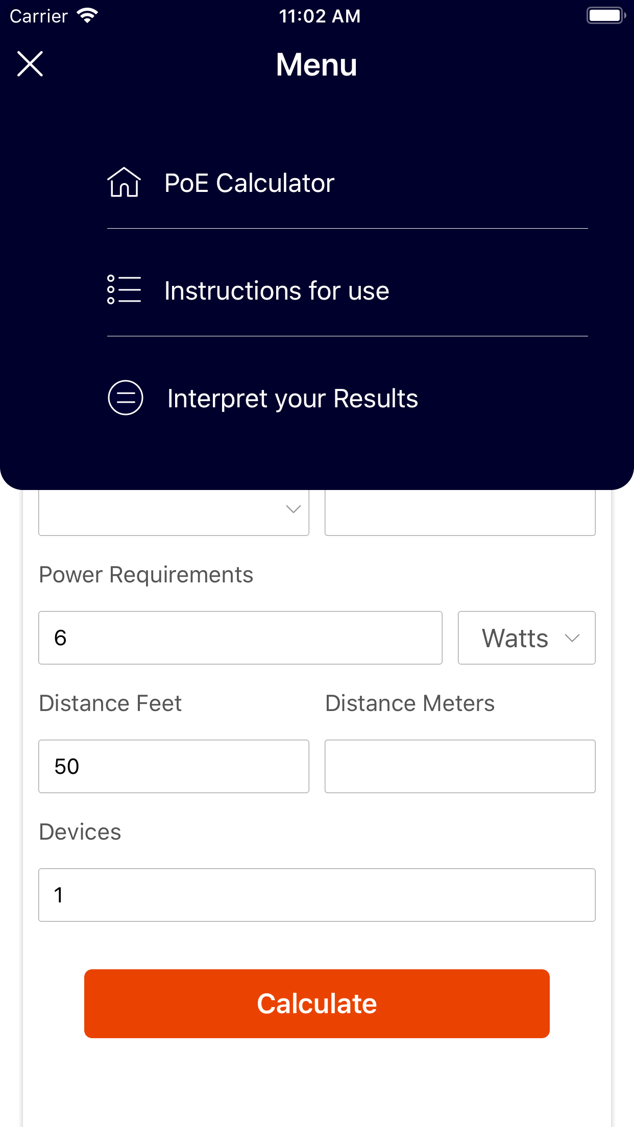 PoE Calculator screenshot 3