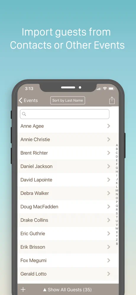 Guest List Organizer.