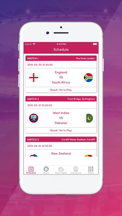 Live Score Cricket WC 2019