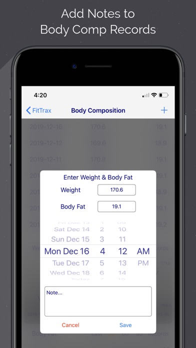 FitTrax - Workout Tracking Screenshot