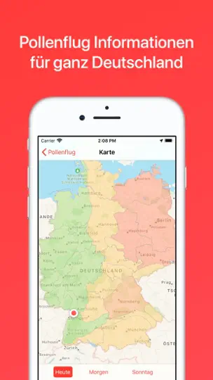 Screenshot von Pollenflug Vorhersage auf dem iPhone 3