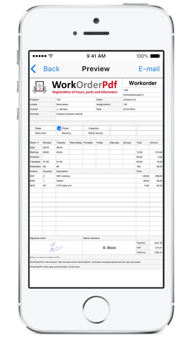 WorkOrderPdf Screenshot