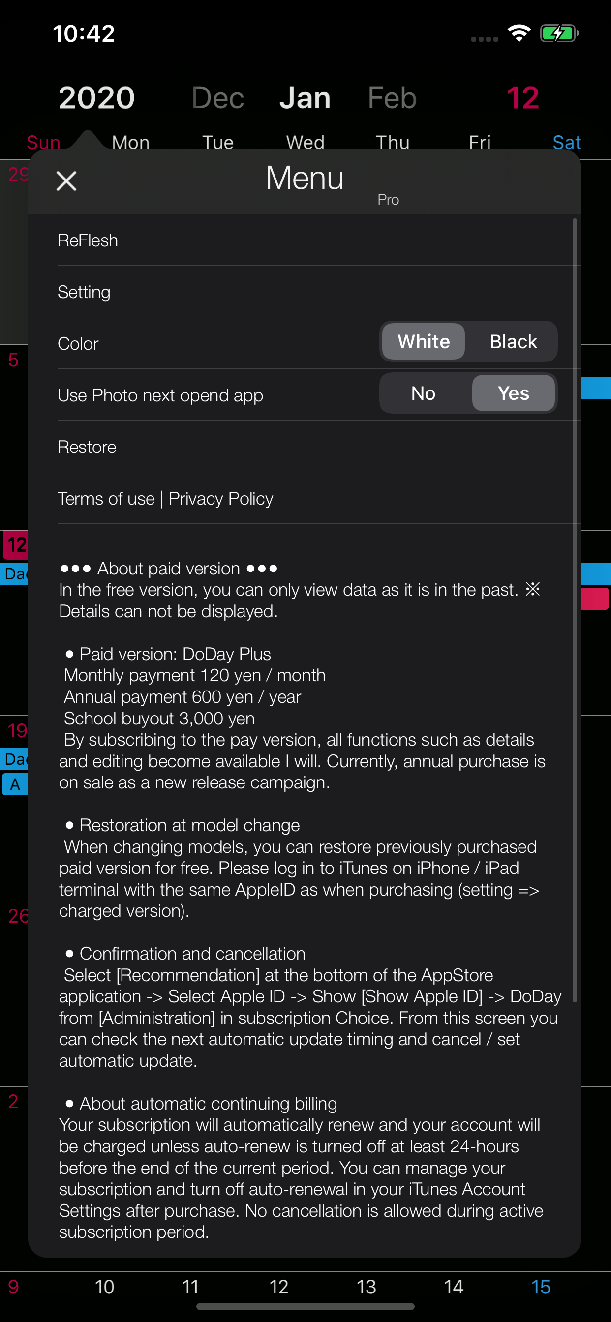 DoDay ∞ scroll Calender