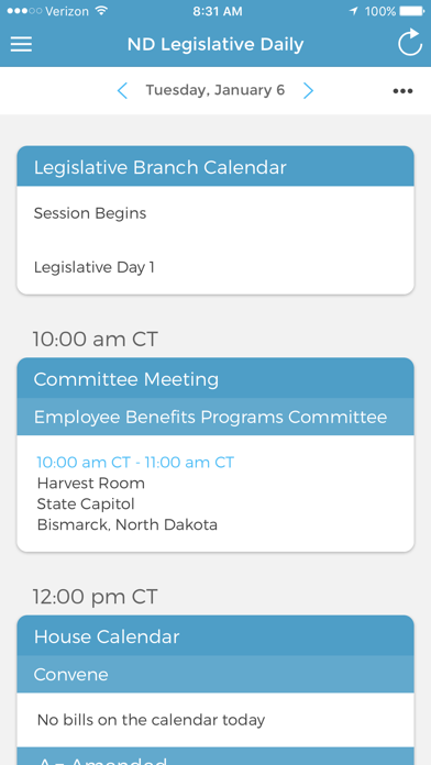 North Dakota Legislative Daily Screenshot