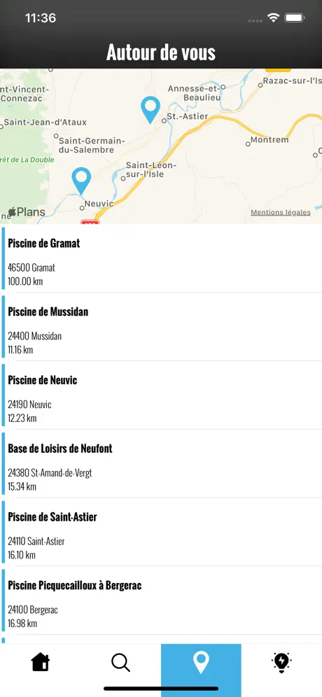 La carte des piscines - France