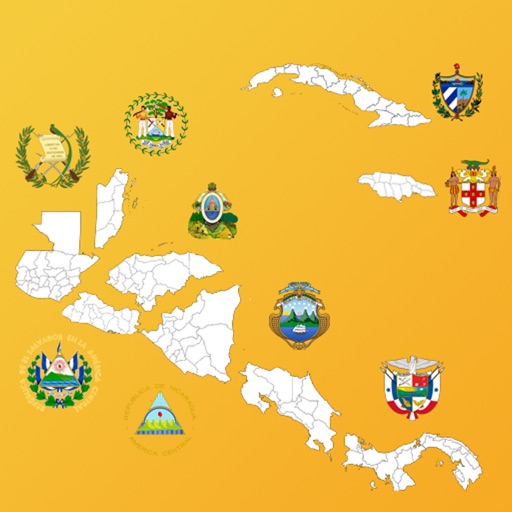 Central America state maps icon