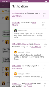 Throne — private fan club screenshot