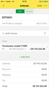 Invoice screenshot