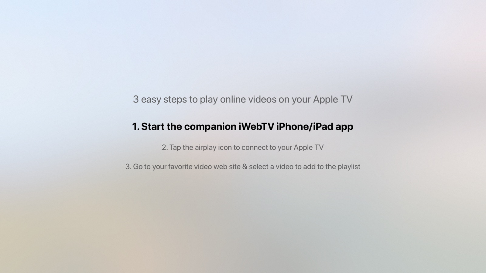 Cast Web Videos to TV - iWebTV apple_tv screenshot 3
