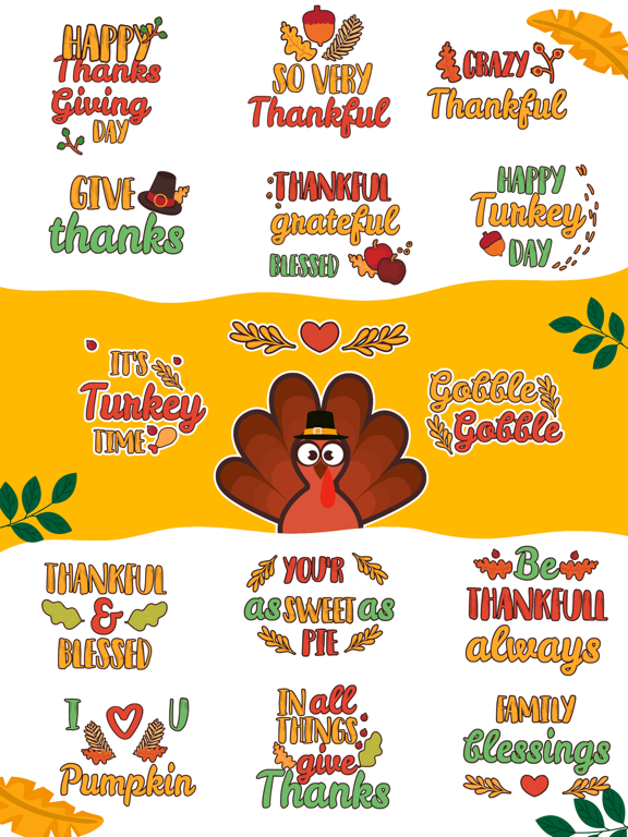 Screenshot #6 pour Thanksgiving Day Stickers *