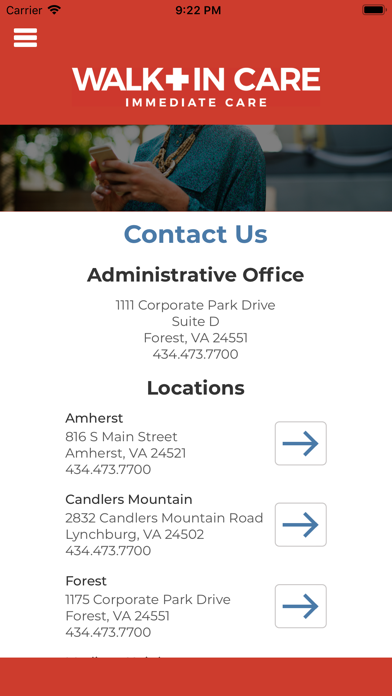 Walk-In-Care Screenshot