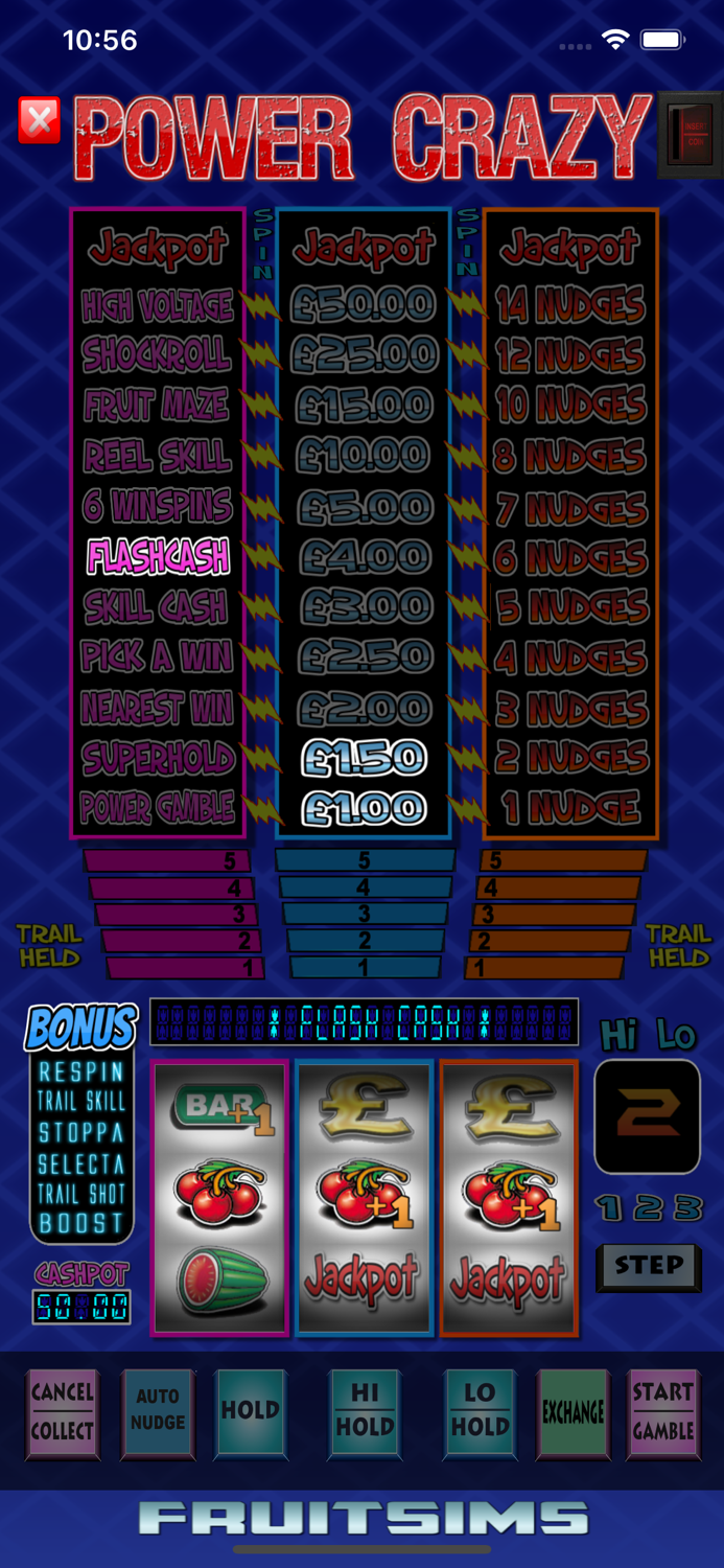Power Crazy Fruit Machine Game