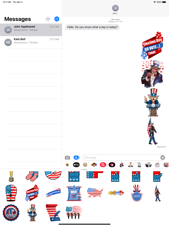 USA Symbols Stickers iPad screenshot 3 - Stickers app