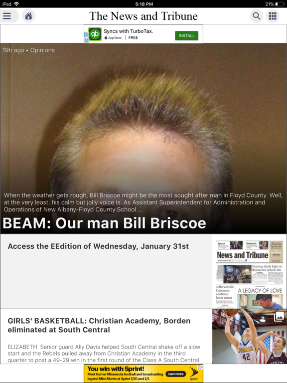 The News and Tribune iPad screenshot 1 - News app