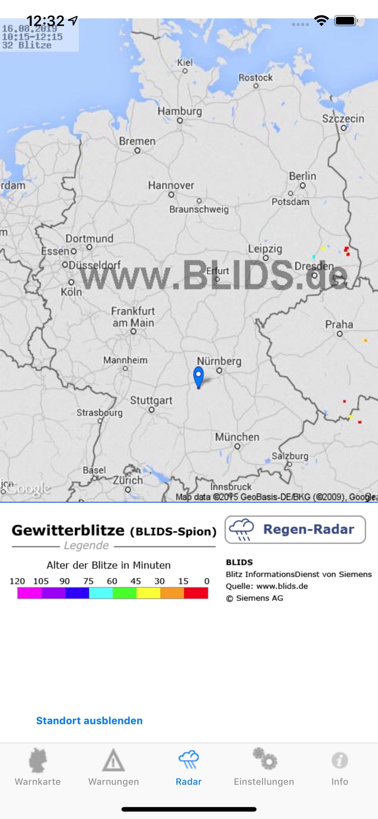 Wetter-Warner iphone screenshot 4