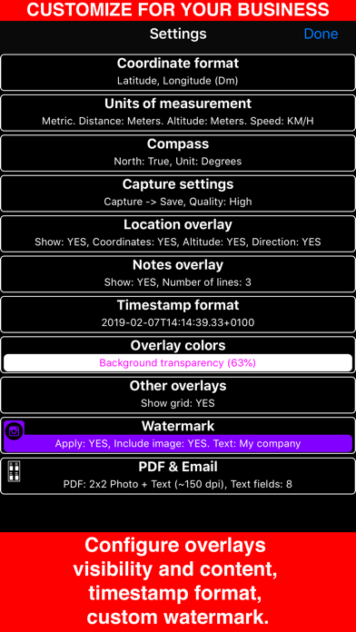 GPS Camera 55. Field Survey Screenshot