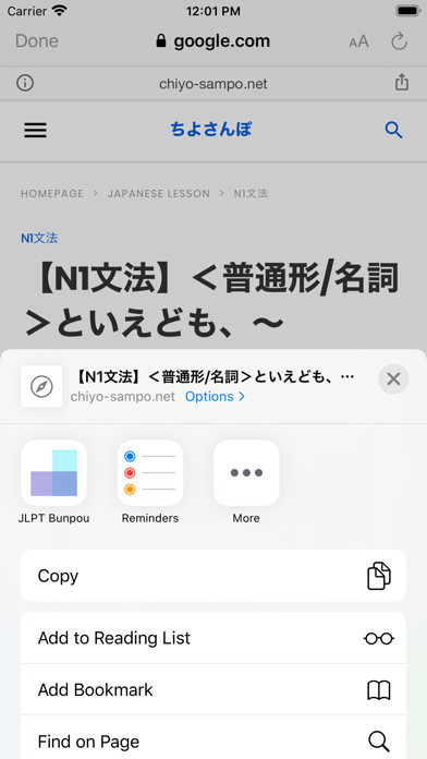 JLPT Bunpou Screenshot