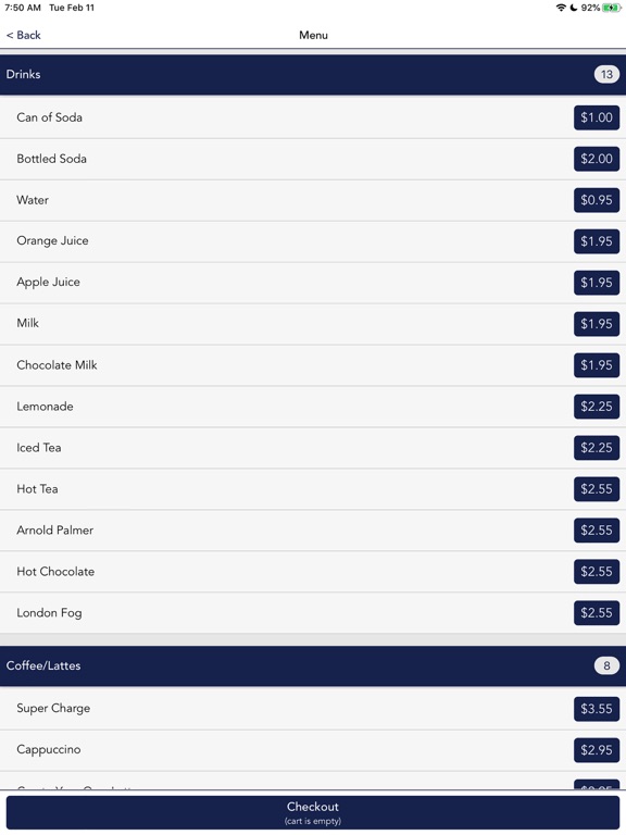 Double Barrel Coffeehouse Cafe iPad screenshot 1 - Food & Drink app