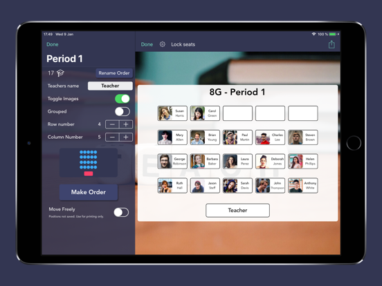 Seating Chart Planner iPad screenshot 4 - Education app