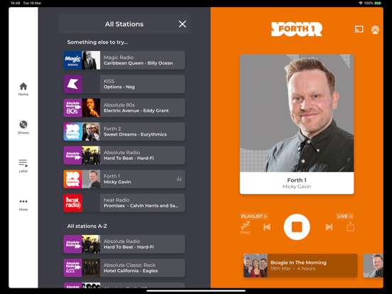 Radio Forth iPad screenshot 5 - Music app