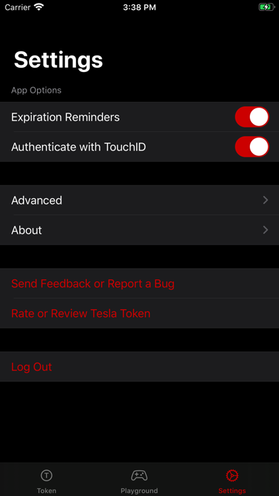 Tesla Token Screenshot