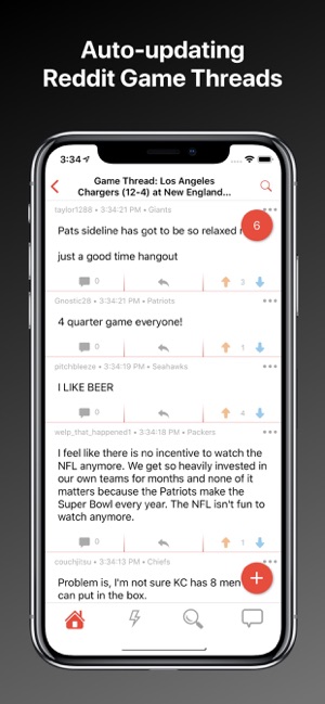 Game Threads for Reddit