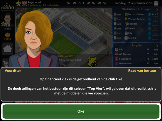 Club Soccer Director 2019 iPad app afbeelding 3