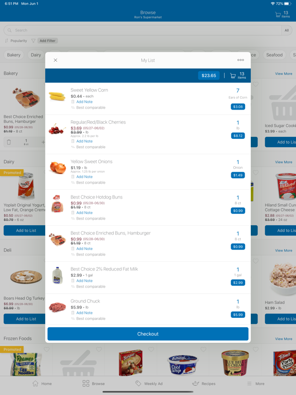 Ron's Supermarket iPad screenshot 2 - Shopping app
