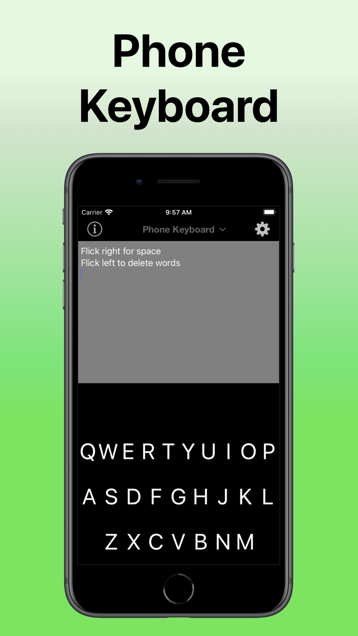 Screenshot do app FlickType - Watch Keyboard