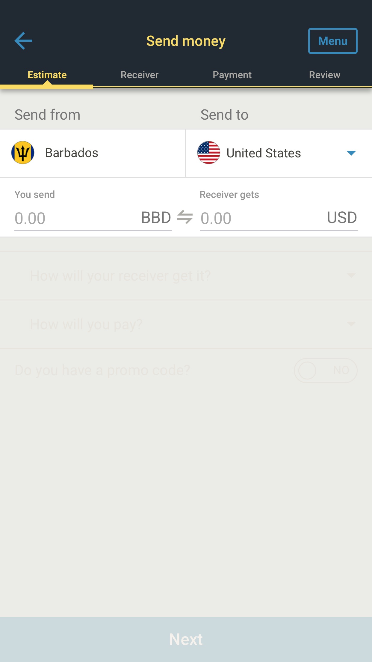 Screenshot 2 of Western Union Send Money BB