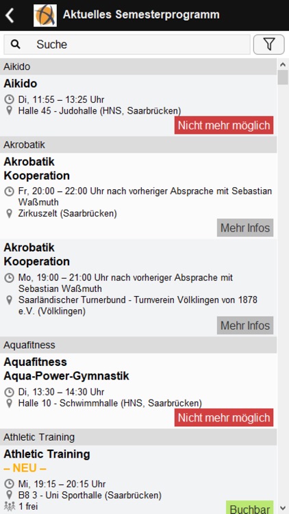 Hochschulsport Uni Saarland