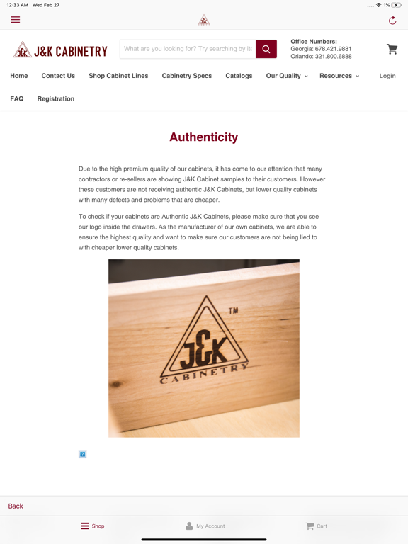 J&K Cabinetry iPad screenshot 3 - Shopping app