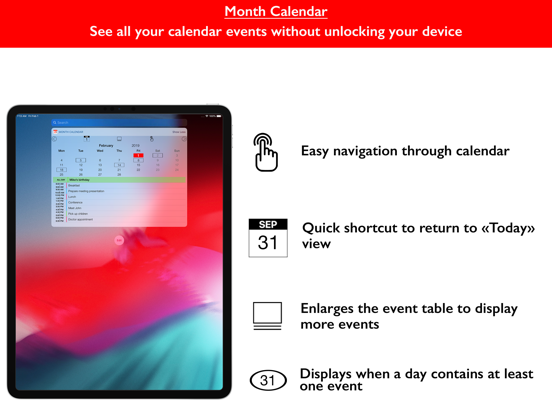 The Calendar Widget Lite iPad app afbeelding 2
