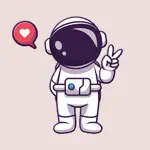 Cute Astronaut Stickers App Cancel