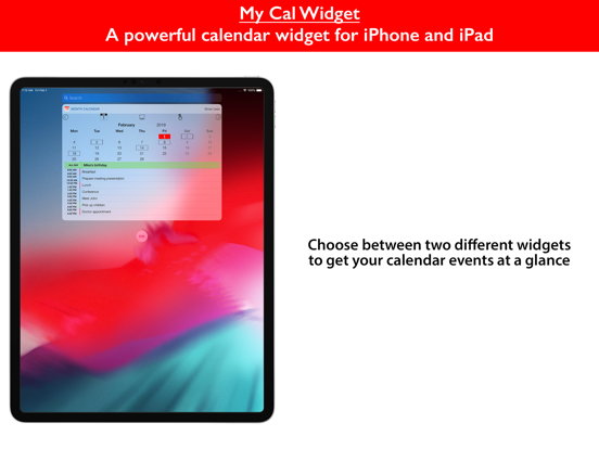 The Calendar Widget Lite iPad app afbeelding 1