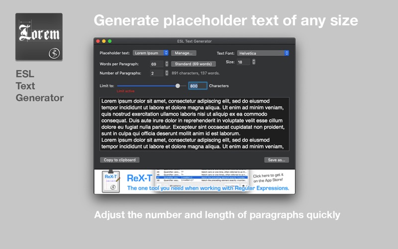 Screenshot #1 pour ESL Text Generator