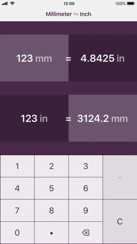 Millimetres to Inches screenshot 3 of 6