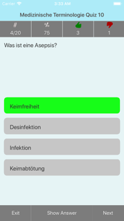 Medizinische Terminologie Test screenshot 3