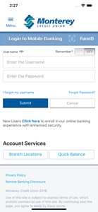 MontereyCU Mobile Banking screenshot #1 for iPhone