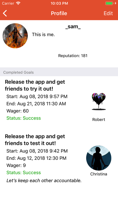 Goalie - Social Goal Tracker Screenshot
