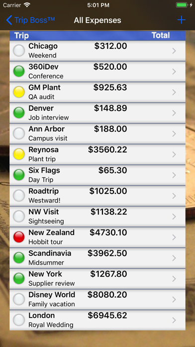 Trip Boss Expense manager Screenshot