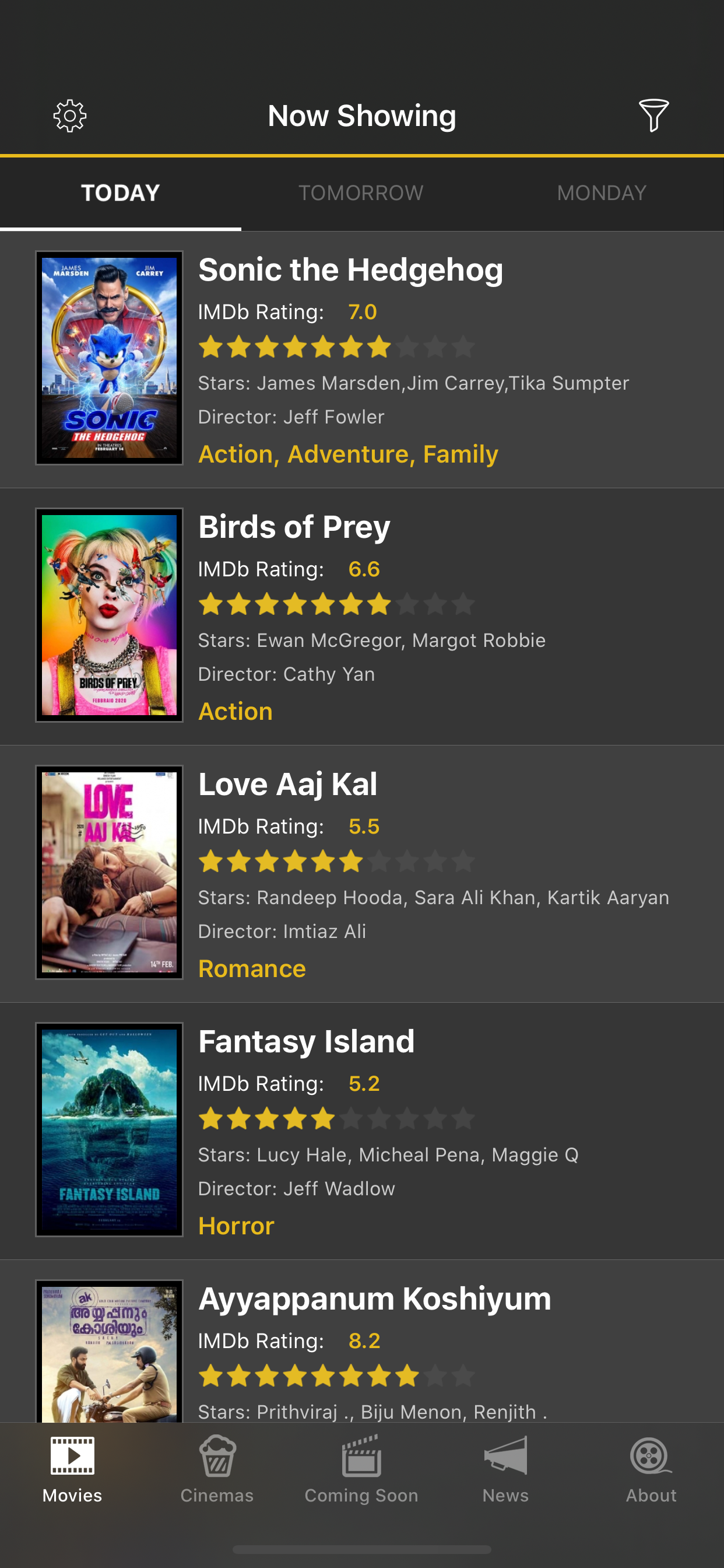 UAE Cinema Showtimes - Lite