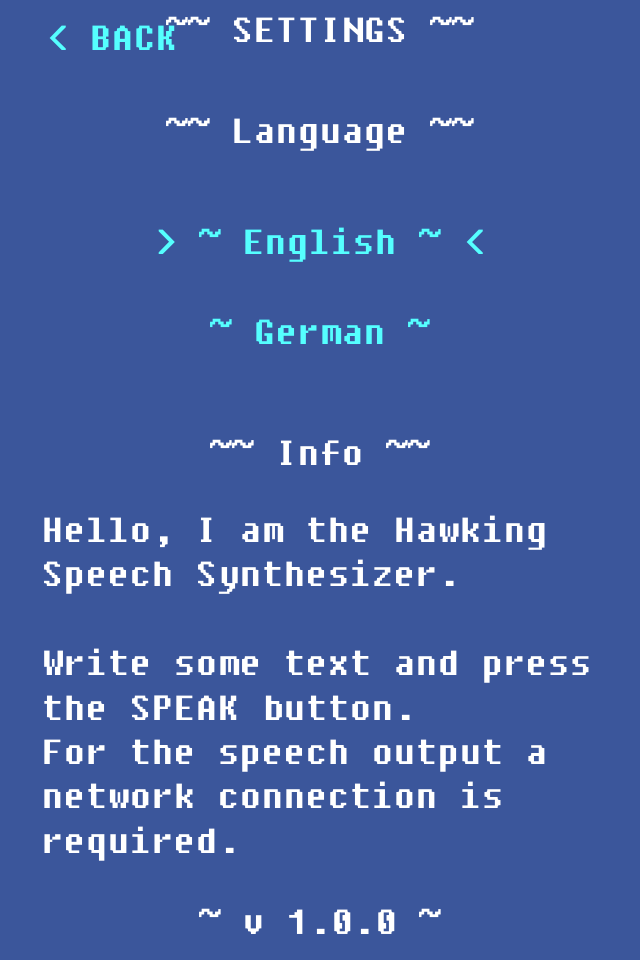 Speech Synthesizer Hawking