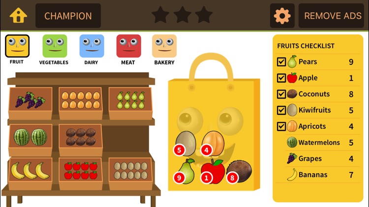 Grocery Game for 1st 2nd Grade