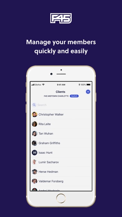F45 Glofox Pro Screenshot