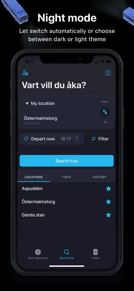 Res i STHLM:SL journey planner