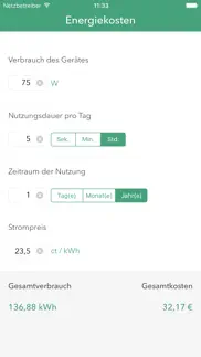 energiekosten-rechner iphone bildschirmfoto 1